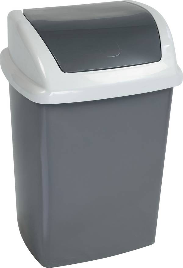 Maul  9521087 odpadkový koš, 10 l, plast, (š x v x h) 250 x 370 x 200 mm, tmavě šedá , se samouzavíracím víkem, 1 ks