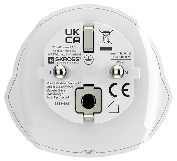 Skross 1.500211C-E cestovní adaptér SKROSS - Länderstecker World to Europe-5