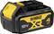 Baterie Dewalt XR 18V 4Ah s lithium-ionovou technologií, černá a žlutá, navržená pro elektrické nářadí.