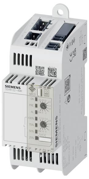 Elektrické zařízení Siemens se svorkami a indikátory, používané pro správu elektrických obvodů. Na štítku je viditelný model „5OWB122-4MR".