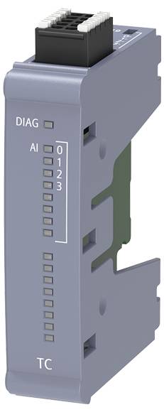 'Šedý elektronický modul označený "DIAG" a "TC" s indikátory číslovány 0 až 3, používaný v průmyslových automatizačních systémech.'