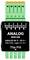 Zelený a černý elektronický modul označený „Analog Add-On" s připojeními pro zem, analogové, digitální vstupy a napájecí zdroj.