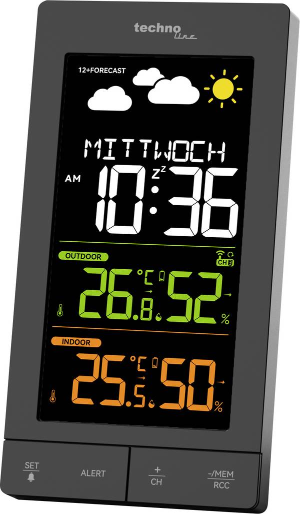 Techno Line  WS6458 digitální bezdrátová meteostanice  Počet senzorů (max.) 3 ks