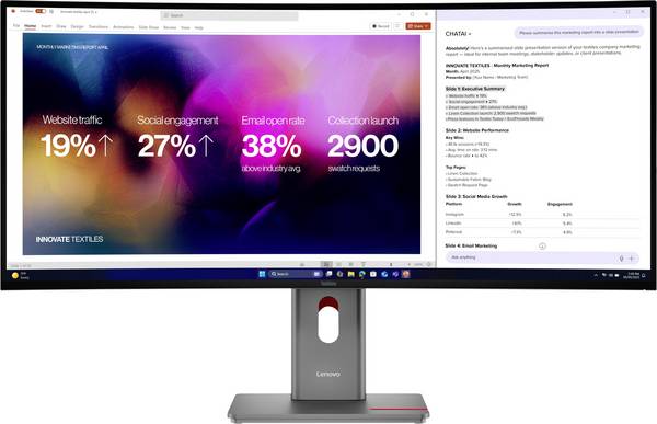 Lenovo ThinkVision P40WD-40 LED monitor 100.8 cm (39.7 palec)5120 x 2160 Pixel, 21:9, 6 ms, IPS LED