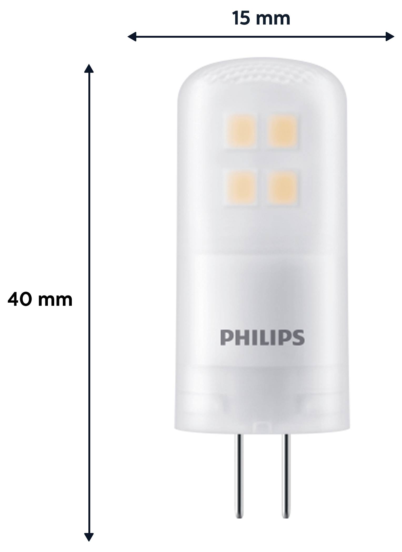 Philips 8720169300576 LED Energetická třída (EEK2021) F (A - G) G4 pinová objímka 2.1 W = 20 W teplá bílá (Ø x v) 1.5 cm-1
