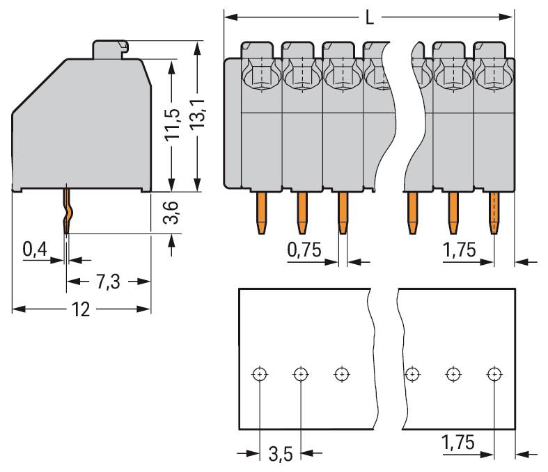 WAGO 250-105/000-017 PCB terminál 240 ks-1