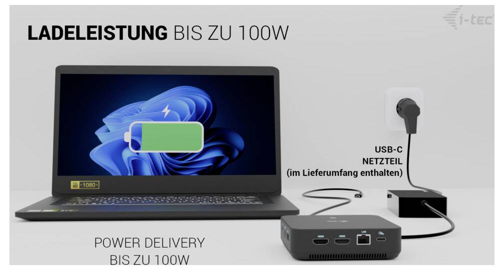 Itec USB-C® dokovací stanice I-TEC USB-C DP Dual HDMI DS + Charger-9
