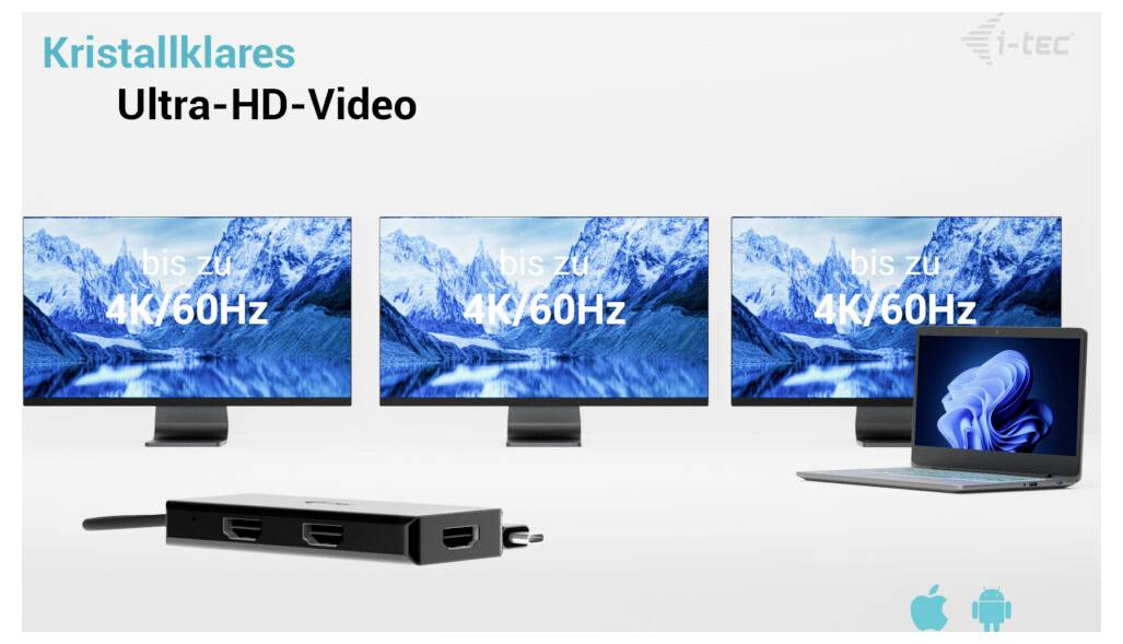 Itec USB-C® dokovací stanice I-TEC USB-C Triple 4K HDMI Adapter PD napájení USB-C®-8