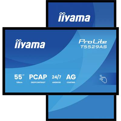 Displej 'iiyama ProLite T5529AS' nabízí 55" obrazovku, kapacitní dotykový displej, hluboký kontrast, 24/7 provoz a antireflexní pokrytí.
