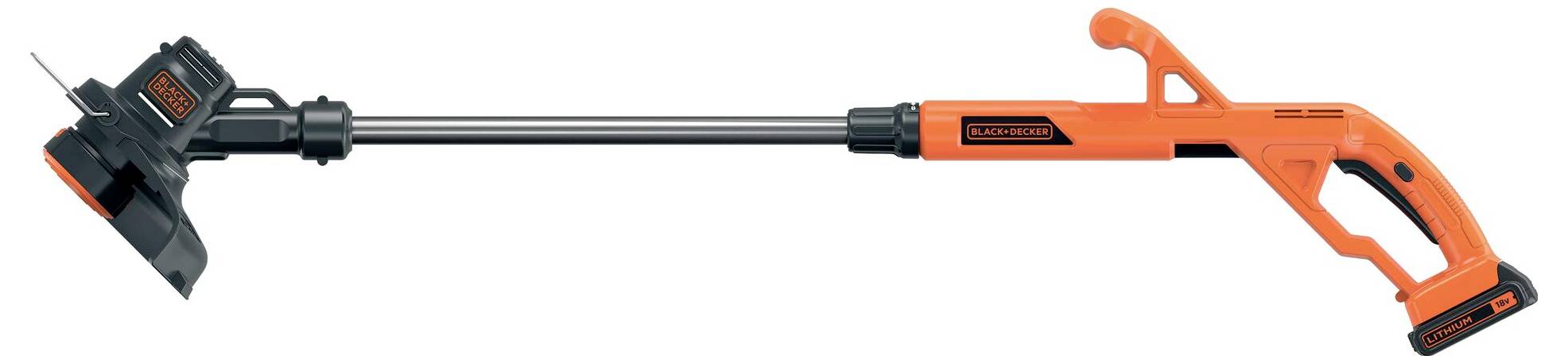 Black & Decker akumulátor Akumulátorová strunová sekačka + akumulátor, vč. nabíječky, výškově nastavitelná rukojeť 18 V -1