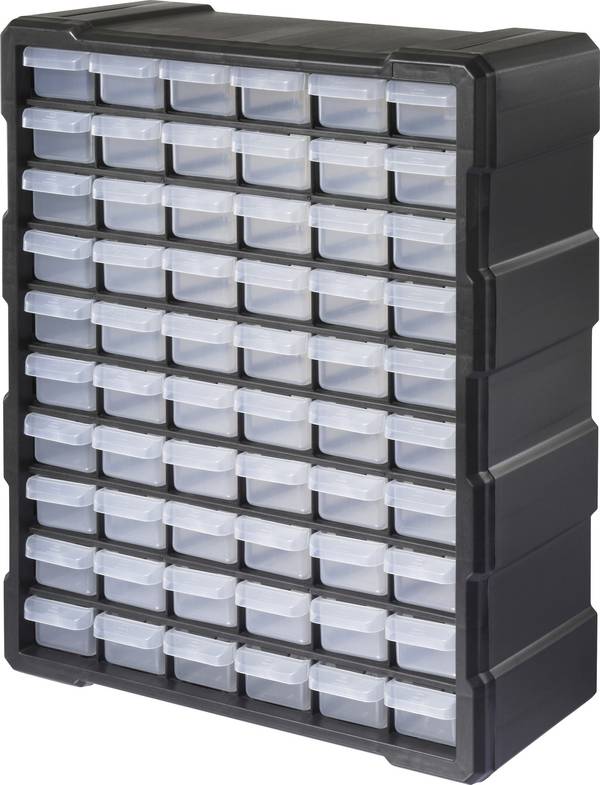 TOOLCRAFT  skříňka na drobné součástky  přihrádek: 60   Obsah 1 ks