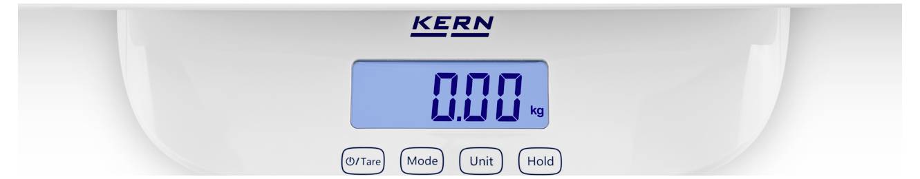 Displej digitální váhy zobrazující '0,00 kg'.