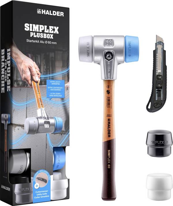 Halder  SIMPLEX-Plusbox Starterkit Alu  3113s004  palička  měkké, středně tvrdé  1430 g  155 mm    1 ks