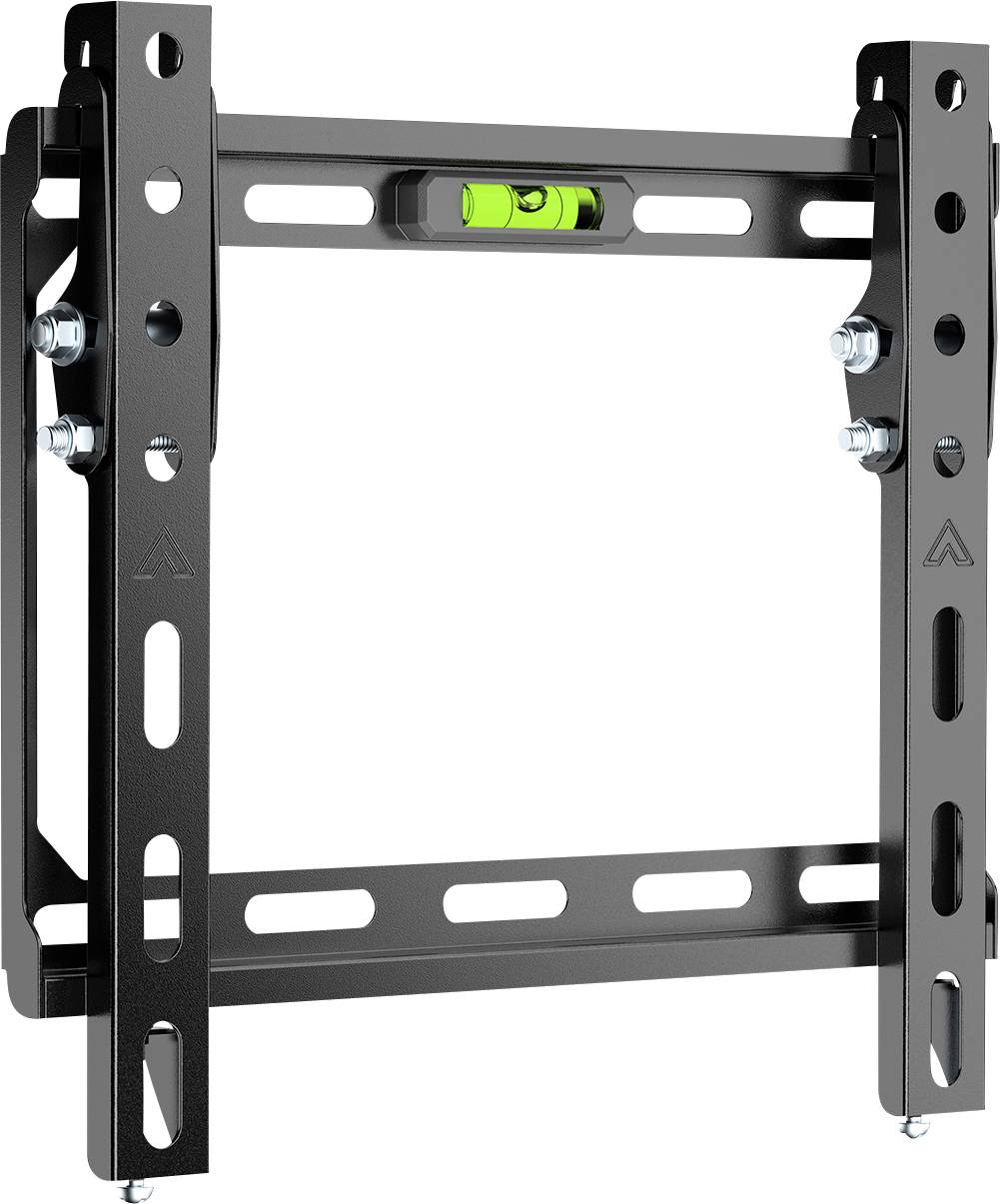 Sklopná nástěnná montáž pro televize s plochým displejem s nastavitelnými držáky a vestavěnou vodováhou pro vyrovnání.