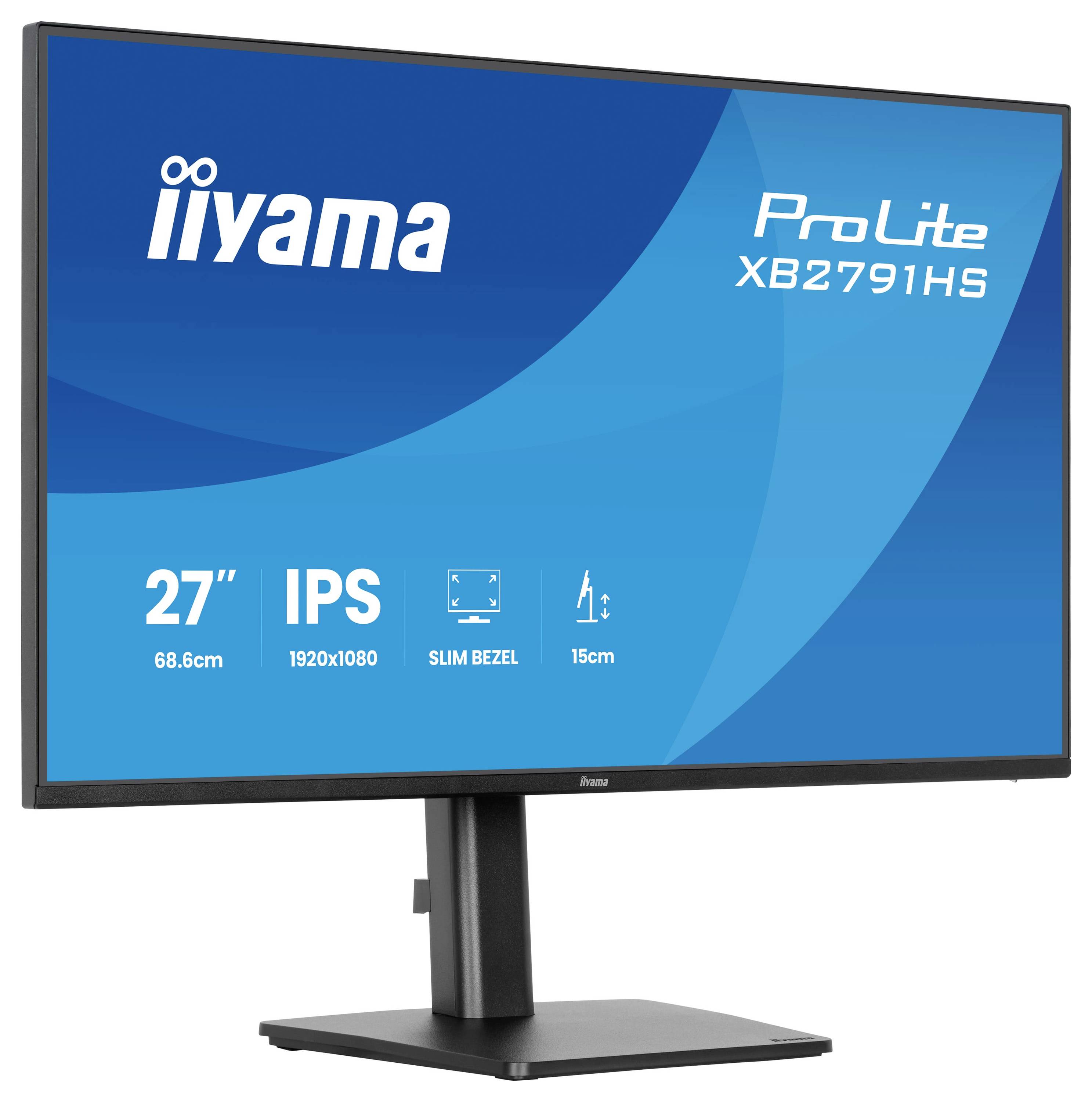 Monitor 'Iiyama ProLite XB2791HS', 27 palců, rozlišení 1920x1080, IPS displej s úzkým rámečkem.