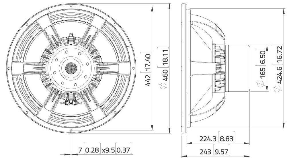 Lavoce SAN184.51 21 palec basový reproduktor 2 Ω-2