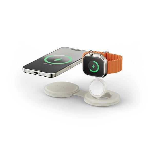 Satechi bezdrátová indukční nabíječka  Satechi OntheGo 2-in-1 Wireless Charger ST-QTG21W   bílá