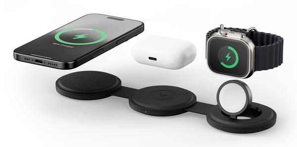 Satechi bezdrátová indukční nabíječka  Satechi OntheGo 3-in-1 Wireless Charger ST-QTG31K   černá