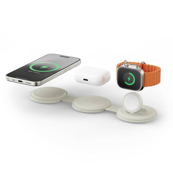 Satechi bezdrátová indukční nabíječka  Satechi OntheGo 3-in-1 Wireless Charger ST-QTG31W   bílá