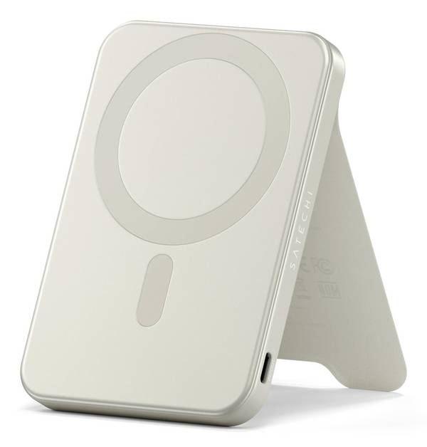 Satechi OntheGo Magnetic Qi2 powerbanka 5000 mAh, Qi 2, MagSafe, písková