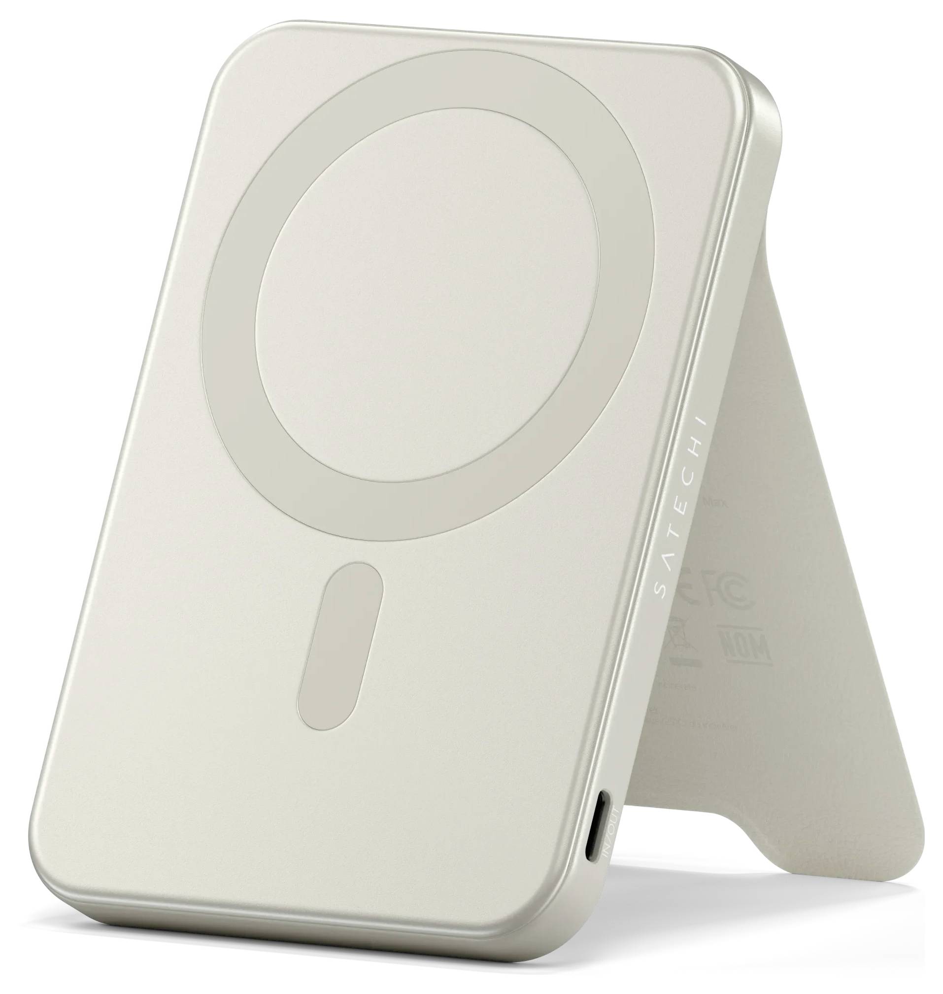 Satechi OntheGo Magnetic Qi2 powerbanka 5000 mAh, Qi 2, MagSafe, písková-1