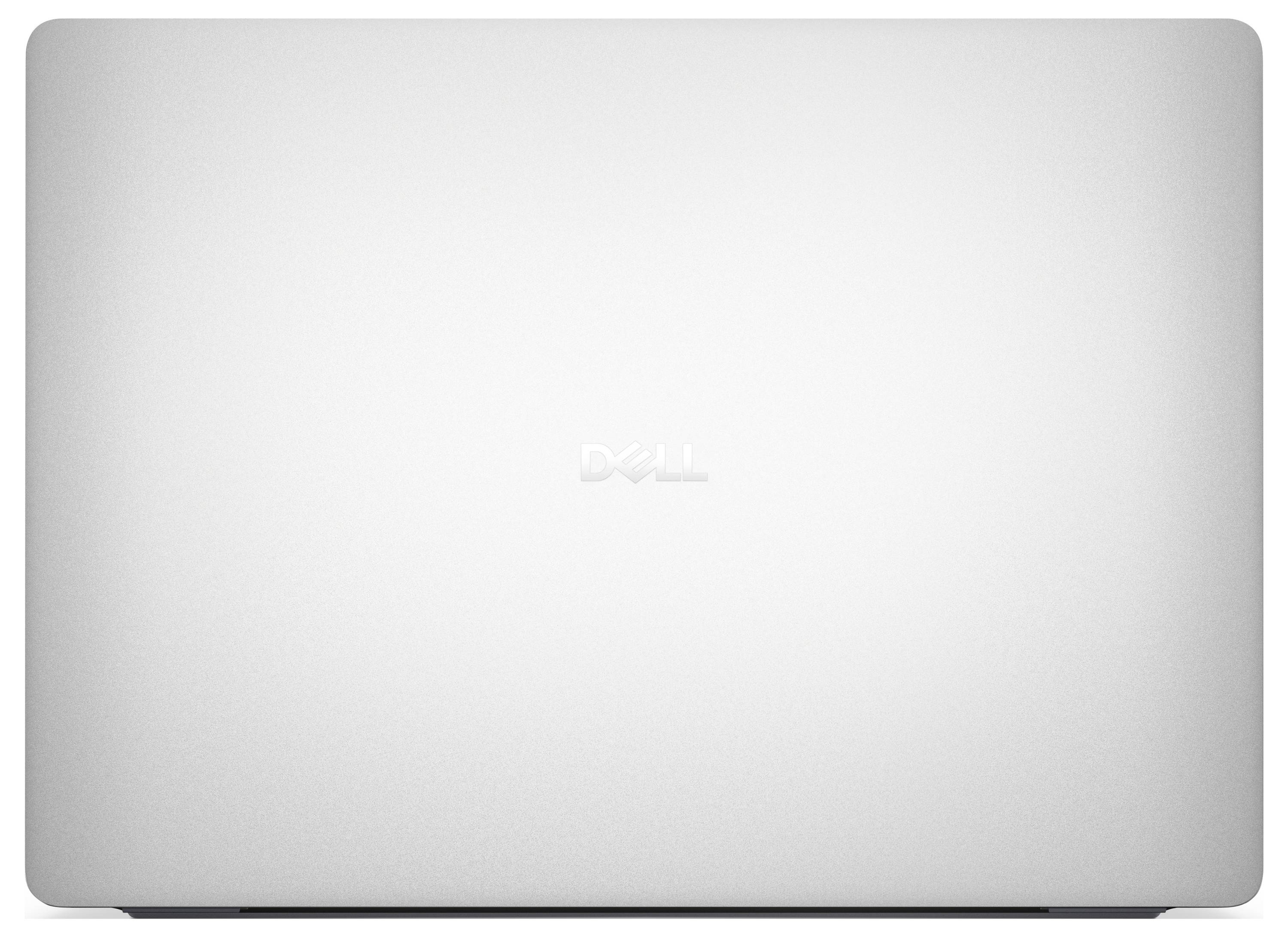 Uzavřený stříbrný notebook s logem ve středu víka.