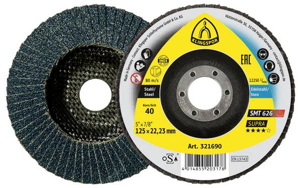 Klingspor 321695 SMT 626 brusný talíř, 125 x 22,23 mm, vyklenutý v 60 mm 125 mm  10 ks