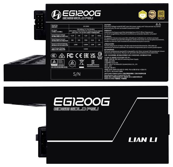 Lian Li EDGE GOLD 1200 80 PLUS Gold PC síťový zdroj 1200 W ATX 80 PLUS® Gold-3