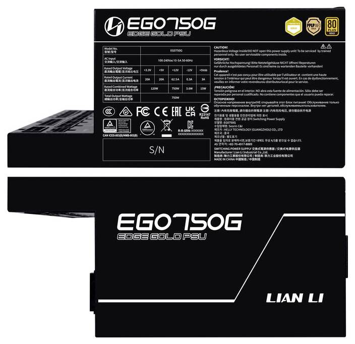 Lian Li EDGE EG750 PC síťový zdroj 750 W ATX 80 PLUS® Gold-3