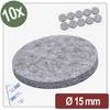 Quadrios 26SA102 Filcová podložka samolepicí, kulatá šedá (Ø x v) 15 mm x 4 mm 10 ks