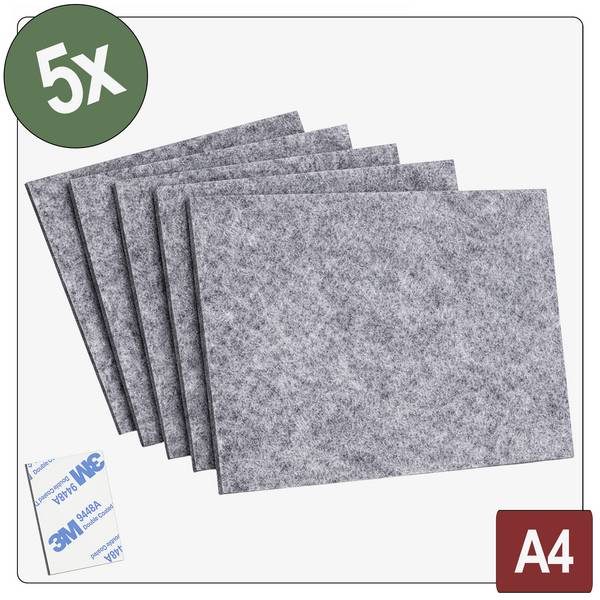 Quadrios 26SA119 Filcová podložka samolepicí, kulatá šedá (d x š x v) 279 x 210 x 4 mm 5 ks