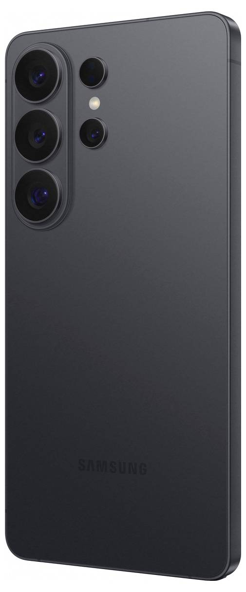 Smartphone 'Samsung Galaxy S23 Ultra' v černé barvě, zadní strana s trojitou sadou fotoaparátů a bleskem.