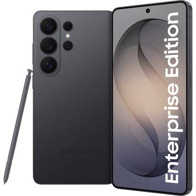 Smartphone s nopisem "Enterprise Edition" na obrazovce vedle S Pen, prezentující elegantní černý design.