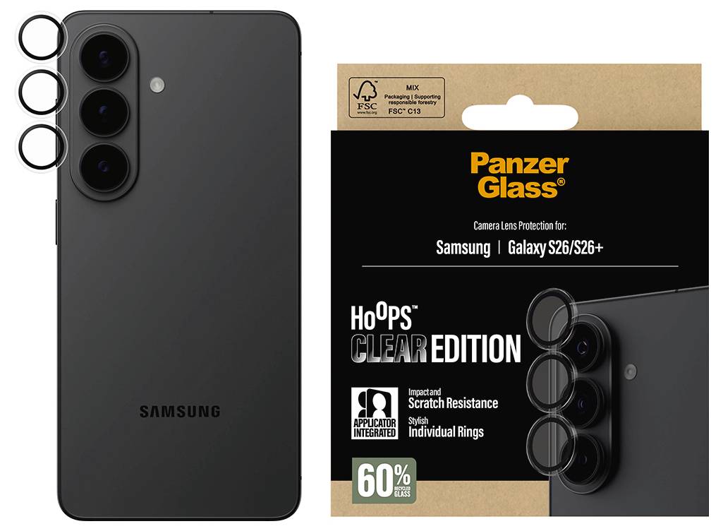 Smartphone s nápisem „Jeden Fall Wert" na displeji je zobrazen v čiré ochranné fólie s kruhlovým designem na pozadí s přechodem barev.