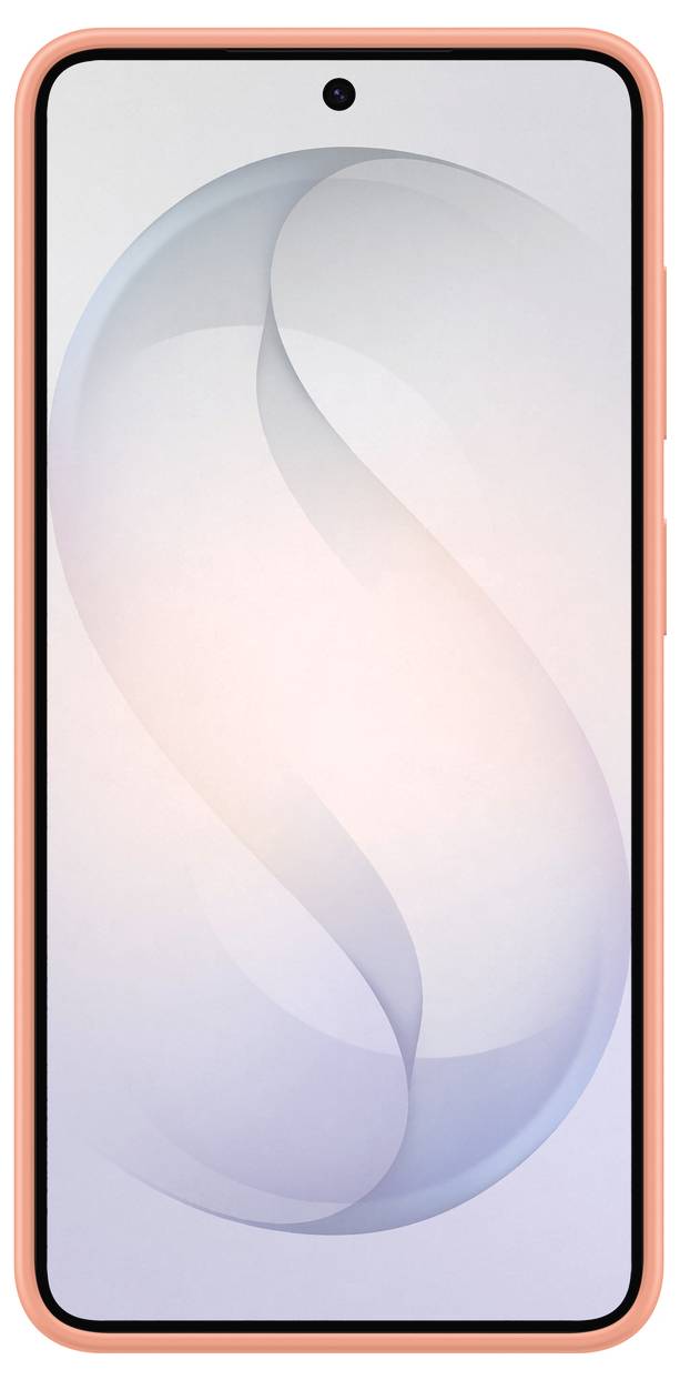 Chytrý telefon s broskví zbarveným rámem, který se vyznačuje minimalistickým designem na obrazovce a předvádí moderní a elegantní estetiku.