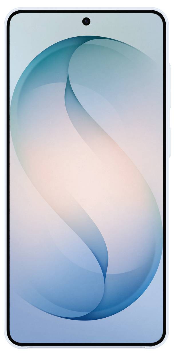 Smartphone s displejem na celou obrazovku, s přední kamerou umístěnou uprostřed horní hrany, který vykazuje elegantní a moderní design.