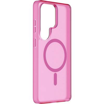 Bílý kryt telefonu Samsung se třemi otvory pro fotoaparát a kruhovým designem na zádech, kompatibilní s magnetickými doplňky.