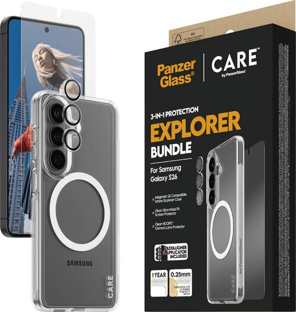 PanzerGlass PANZERGLASS - CARE by 3-in-1 Samsung Galaxy S 2026 ochranné sklo na displej smartphonu Samsung Galaxy S26 1 ks CR12957