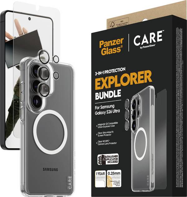 PanzerGlass PANZERGLASS - CARE by 3-in-1 Galaxy S Ultra 2026 ochranné sklo na displej smartphonu Samsung Galaxy S26 Ultra 1 ks  CR46018