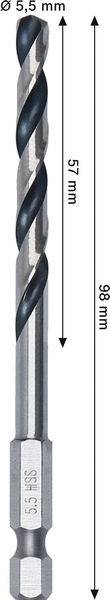 Bosch Accessories 2608577873 2608577873 HSS kovový spirálový vrták 5.5 mm Celková délka 98 mm 1 ks-1