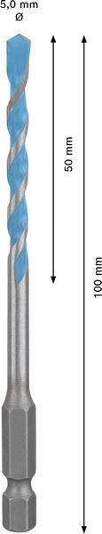 Bosch Accessories 2608902252, 2608902252 Multifunkční vrták, 5 mm, délka 100 mm, šestihran-1