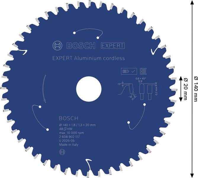 Bosch Accessories 2608902117 2608902117 pilový kotouč 140 x 20.0 x 1.3 mm Počet zubů (na palec): 48 1 ks-1