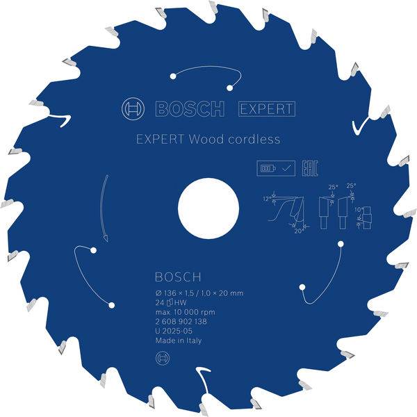Bosch Accessories 2608902138 2608902138 pilový kotouč 136 x 20.0 x 1 mm Počet zubů (na palec): 24 1 ks-2