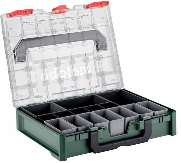 <br>  Metabo<br>  <br>  626979000<br>  kufřík na nářadí<br>  ABS<br>  <br>  (d x š x v) 396 x 296 x 100 mm<br>  1 ks<br>