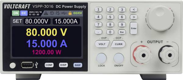 VOLTCRAFT VSPP-3016 laboratorní zdroj 19", nastavitelný, 0 - 150 V/DC, 0 - 40 A, 3000 W, USB, RS-485, LAN, lze programovat, lze dálkově ovládat, výstup 1 x, VC-18673195