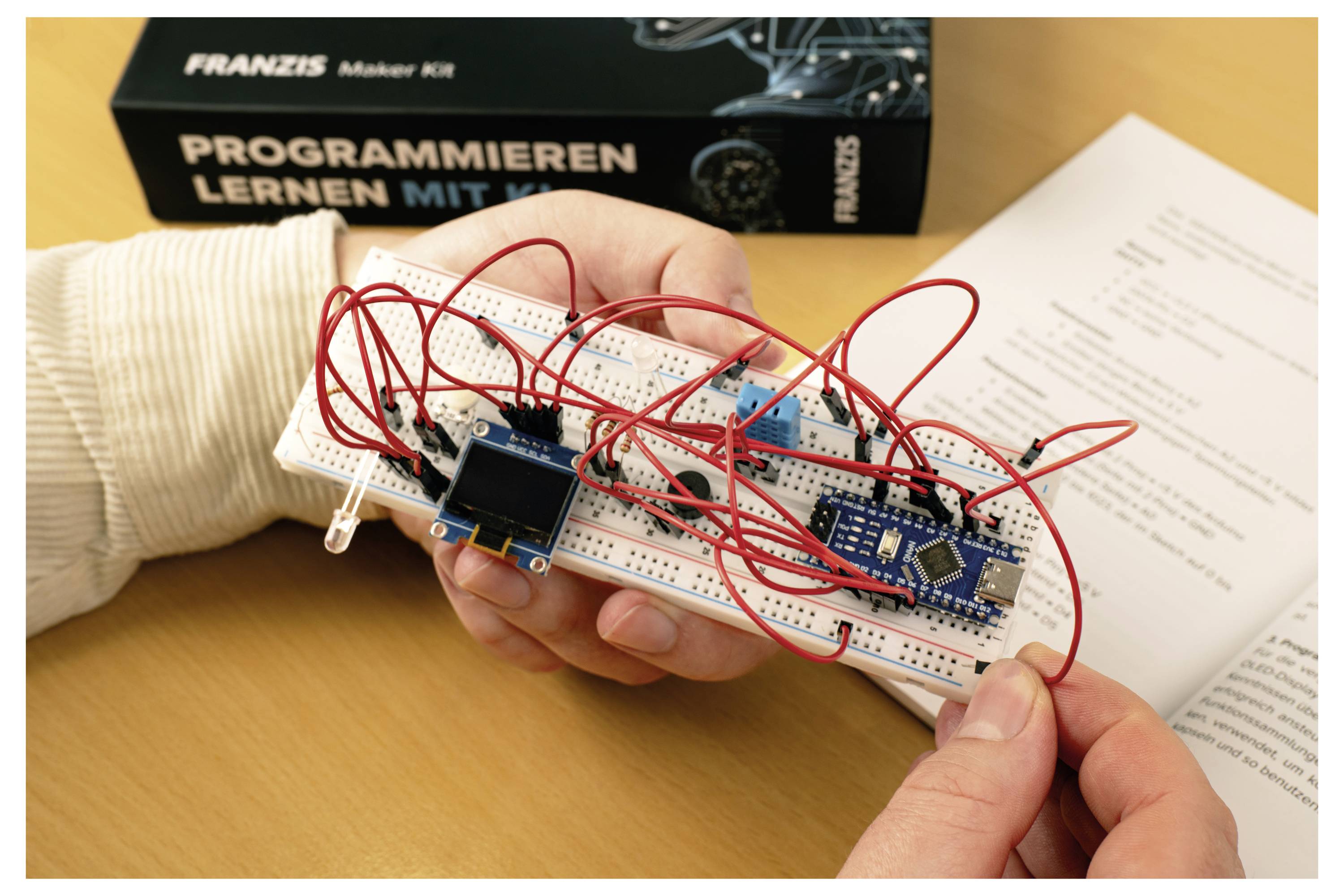 FRANZIS 67236 experimentální, pájení, programování, elekronika, učení & škola sada pro tvůrce, od 14 let, Box-6