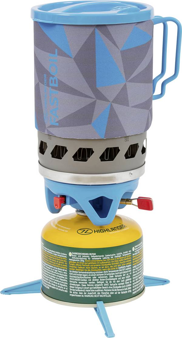 Highlander plyn kempingový vařič FASTBOIL 3 1,1 L GASKERKOCHER BLAU CP241-BL Eloxovaný hliník
