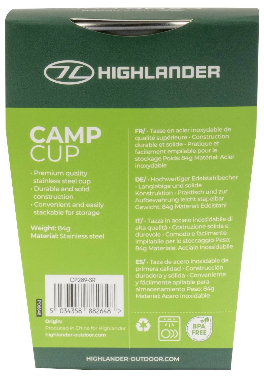 Highlander hrnek 500 ml 1 ks CP289-SR Nerezová ocel-7