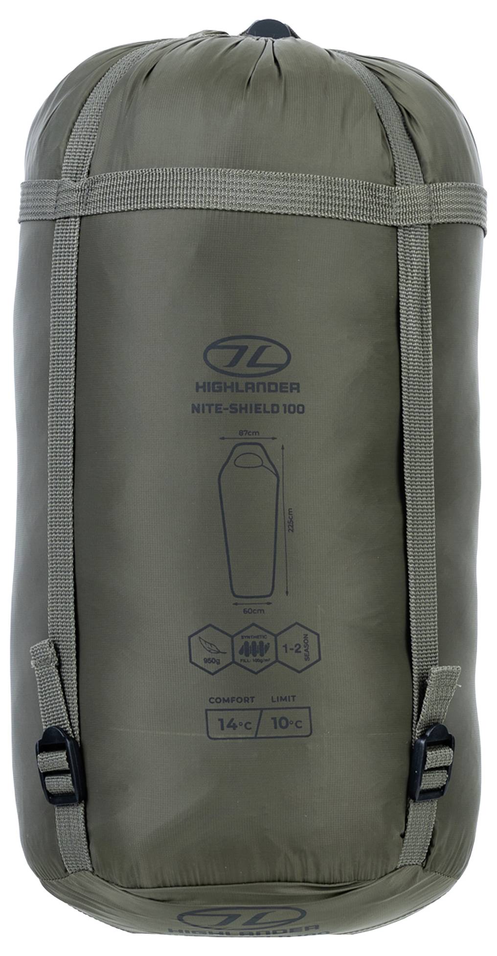 Highlander NITE-SHIELD 100 Schlafsack RANGER GRÜN Kempingová matrace zelená SB269-RG-1