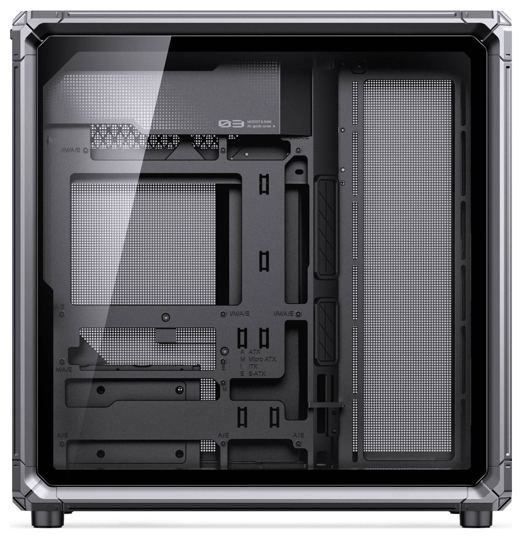 Zdroj napájení 'PHANTEKS AMP GH', bílý s větrací panely, modulární design, zobrazující vstup/výstup na dvou jednotkách.